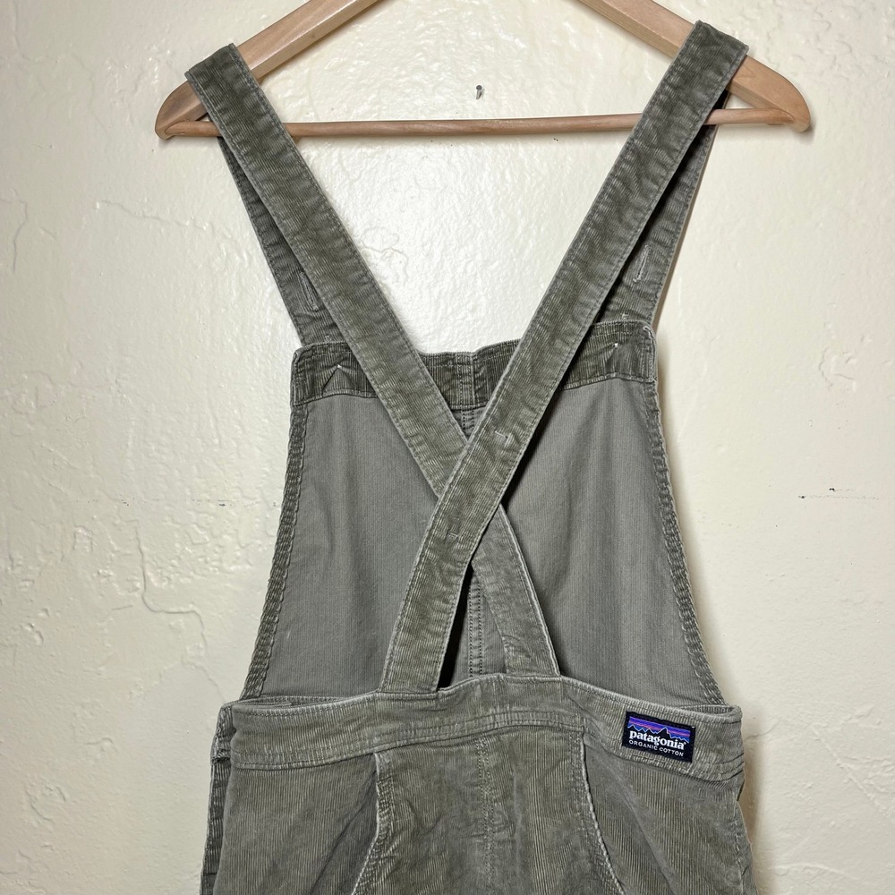 Patagonia Stand Up Corduroy Overalls Womens 2 Sage Green Organic Cotton Wide Leg - Picture 6 of 15